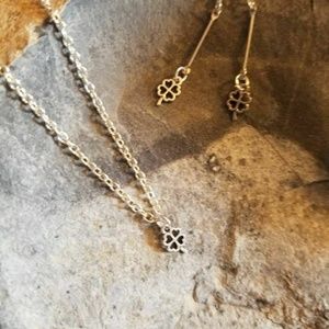 Handmade silver shamrock -irish minimilst set
